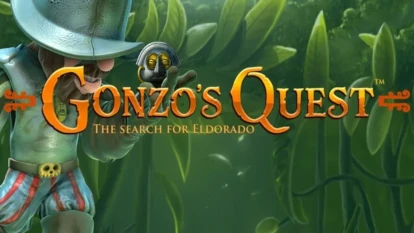 Логотип слота Gonzo's Quest.