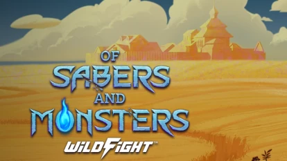 Логотип або вітальний екран гри Of Sabers and Monsters.