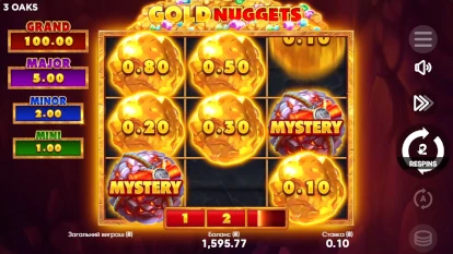 Скріншот із відеозапису гри у Gold Nuggets