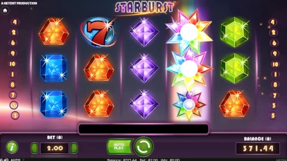 Скріншот процеса гри у слот Starburst.